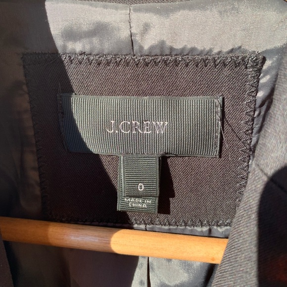 J. Crew black one button blazer puffy sleeves size 0 - Picture 2 of 15